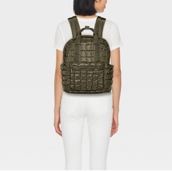 NWT Wild Fable Olive Quilted Backpack - Picture 3 of 11